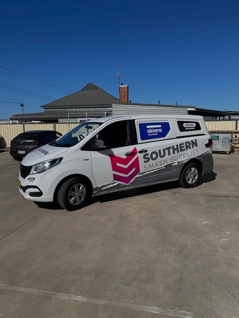 Fleet van graphics with chevron branding for a smash repair supplier